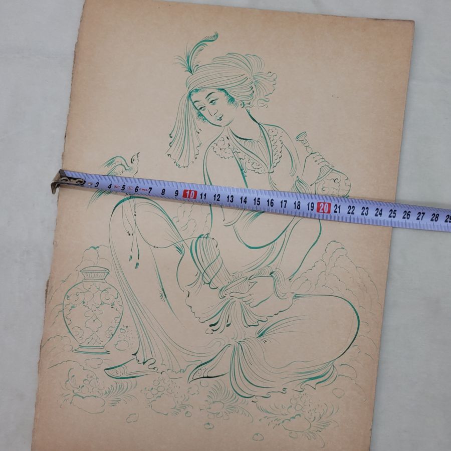 Lady Drinking Wine Drawing - Image 4