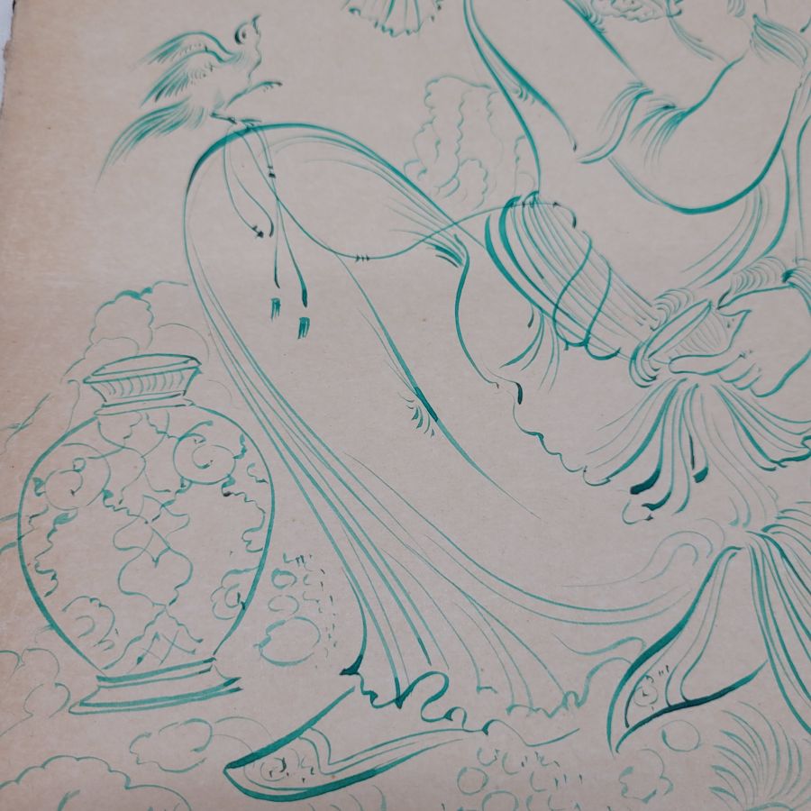 Lady Drinking Wine Drawing - Image 7