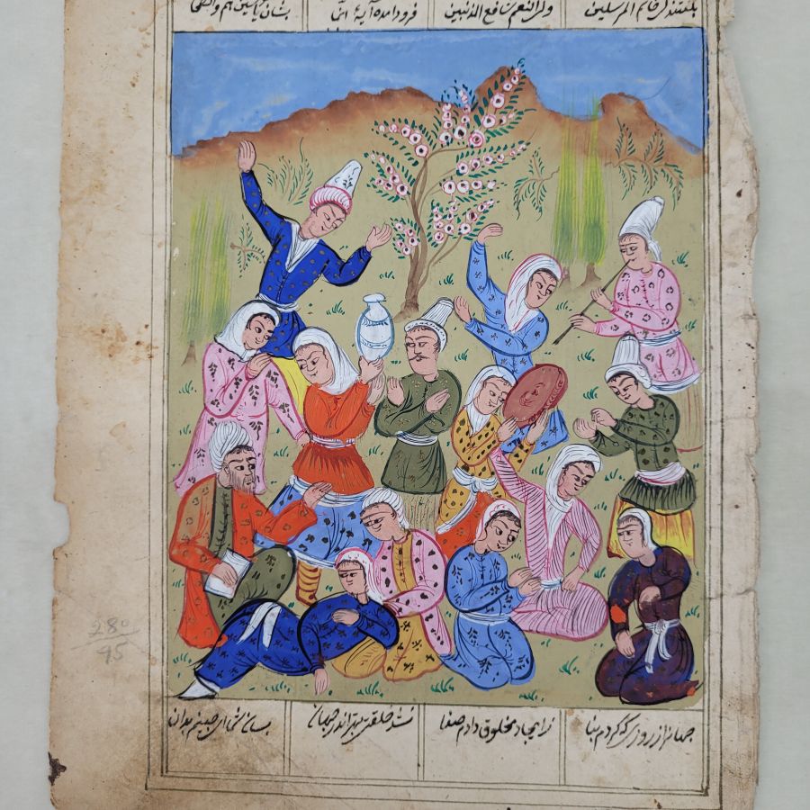 It was common to illustrate poem and story books with water color paintings to describe the topic situation like family festival water color.