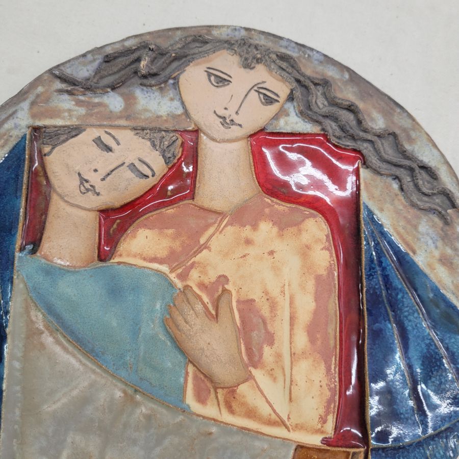 Round tile with Bathsheba - Image 6