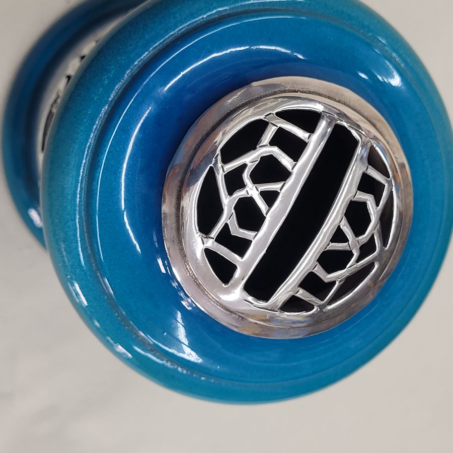 Blue Tzedakah box aluminum - Image 3