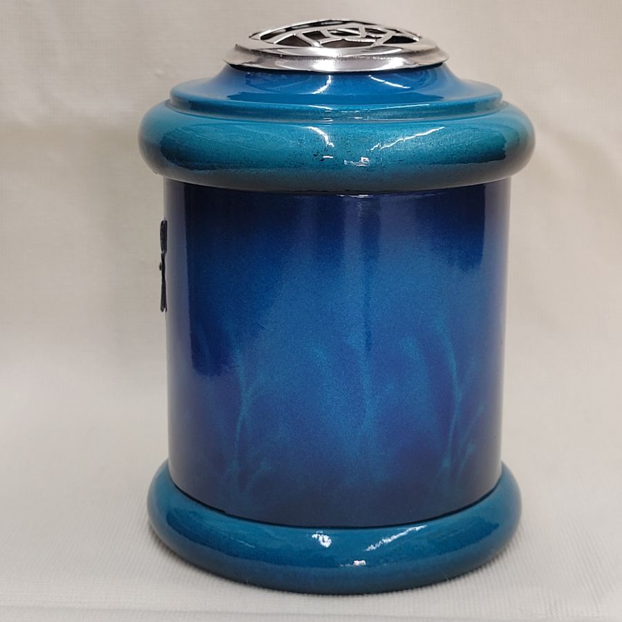 Blue Tzedakah box aluminum - Image 5
