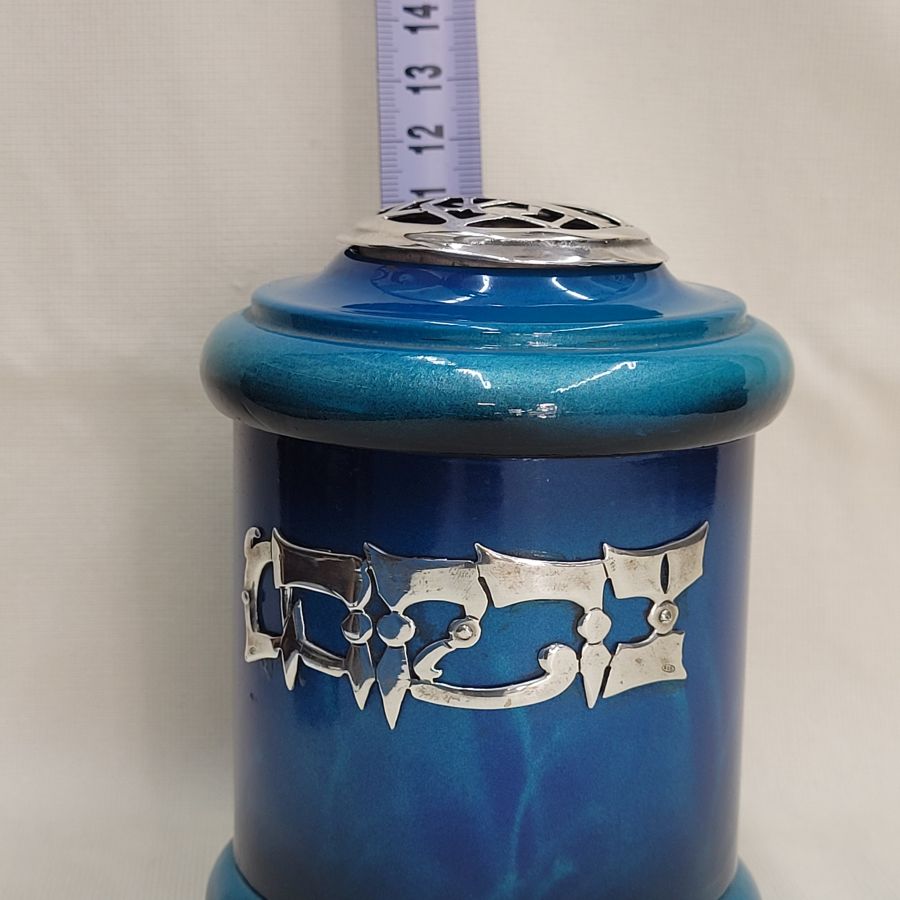 Blue Tzedakah box aluminum - Image 6