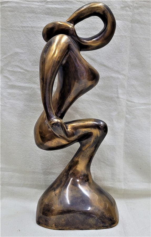 Bronze sculpture lady exercising - Image 5