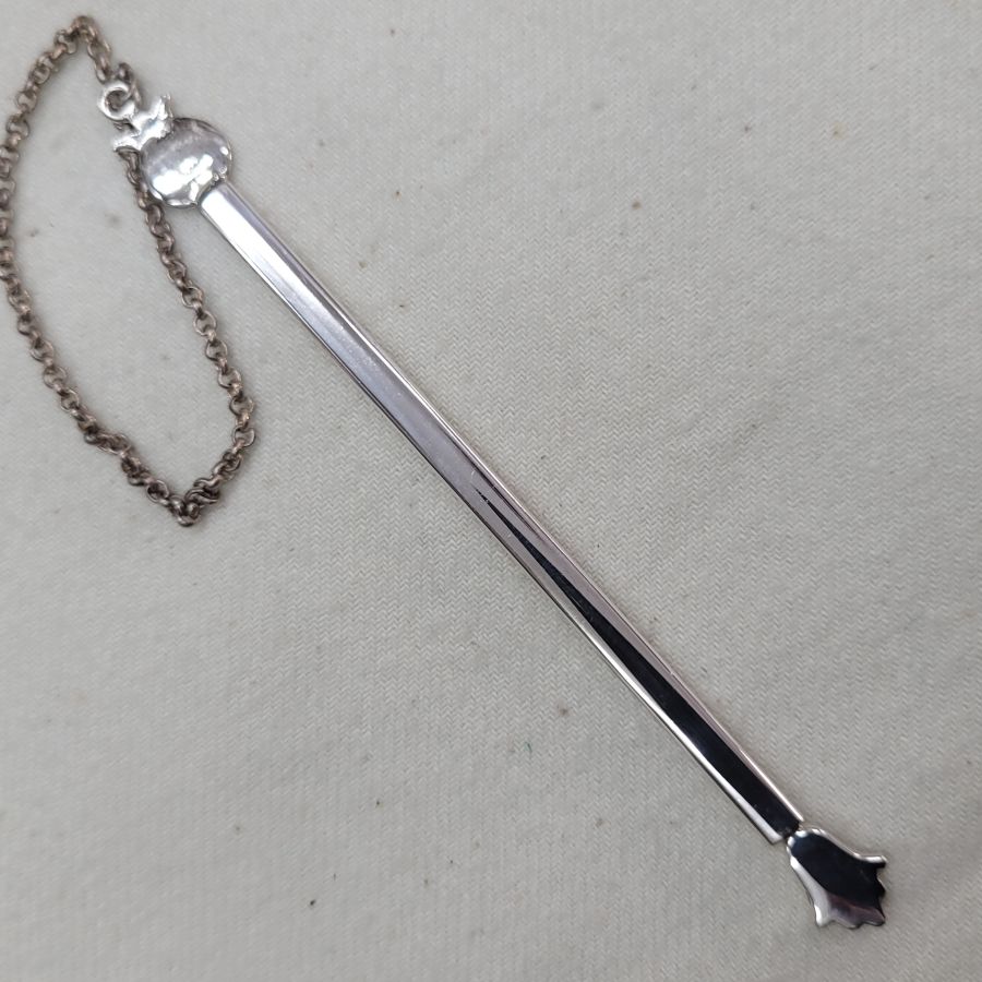 Handmade sterling silver Torah pointer Yad pomegranate shape suitable for Bar or Bath Mitzvah gift. It might be used also as a book marker as well.