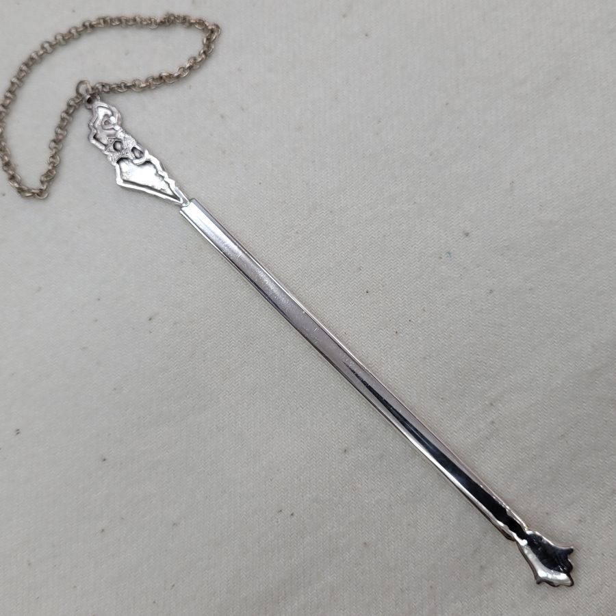 Handmade sterling silver Map of Israel Torah pointer shape suitable for Bar or Bath Mitzvah gift. It might be used also as a book marker as well.