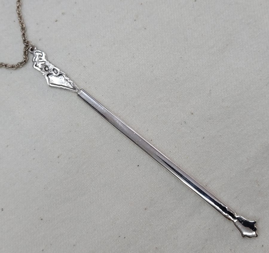 Handmade sterling silver Map of Israel Torah pointer shape suitable for Bar or Bath Mitzvah gift. It might be used also as a book marker as well.
