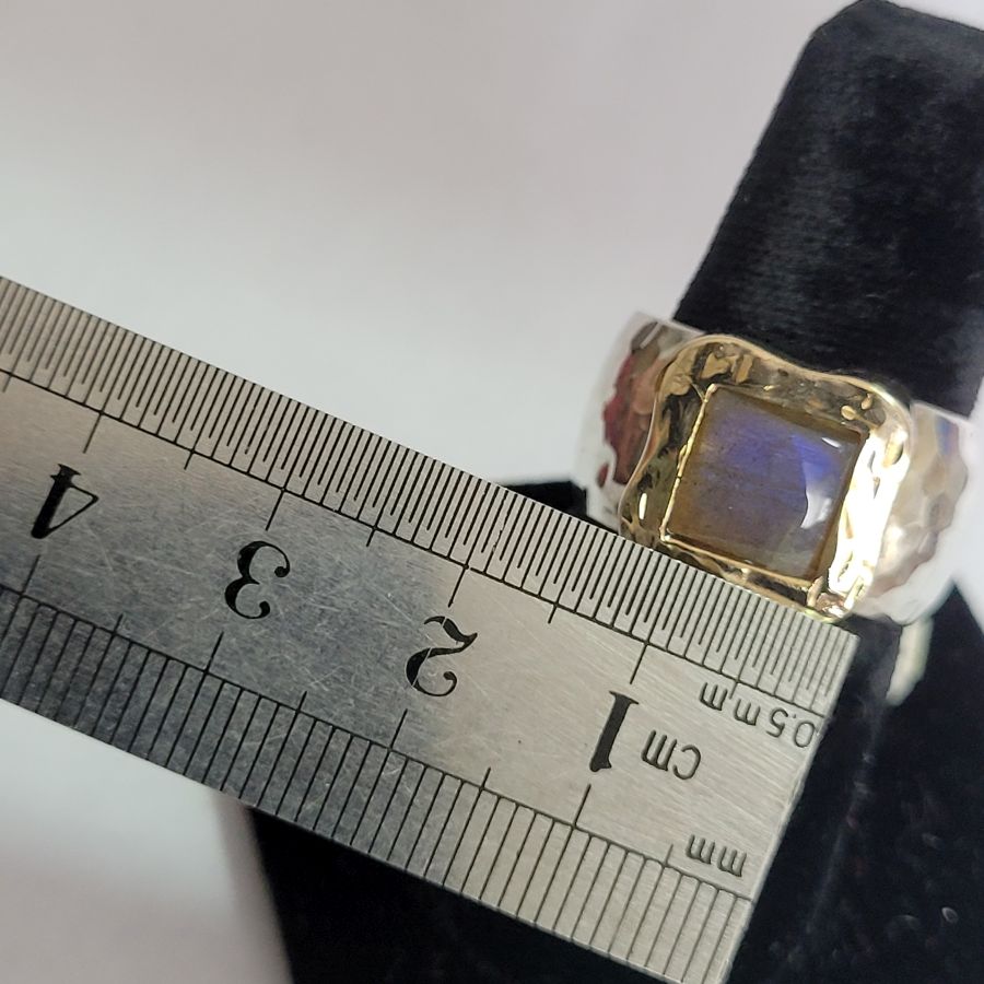 Labradorite square stone ring - Image 3