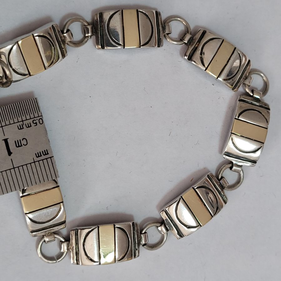 Silver gold bracelet solid - Image 3