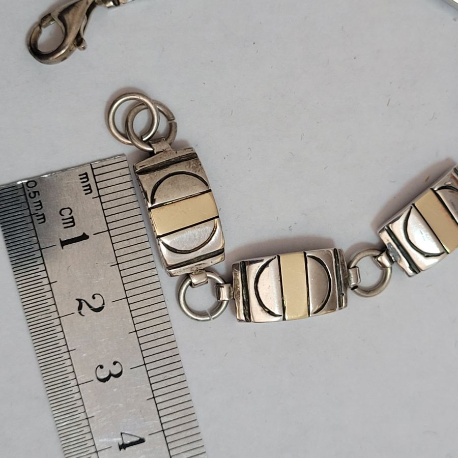 Silver gold bracelet solid - Image 4