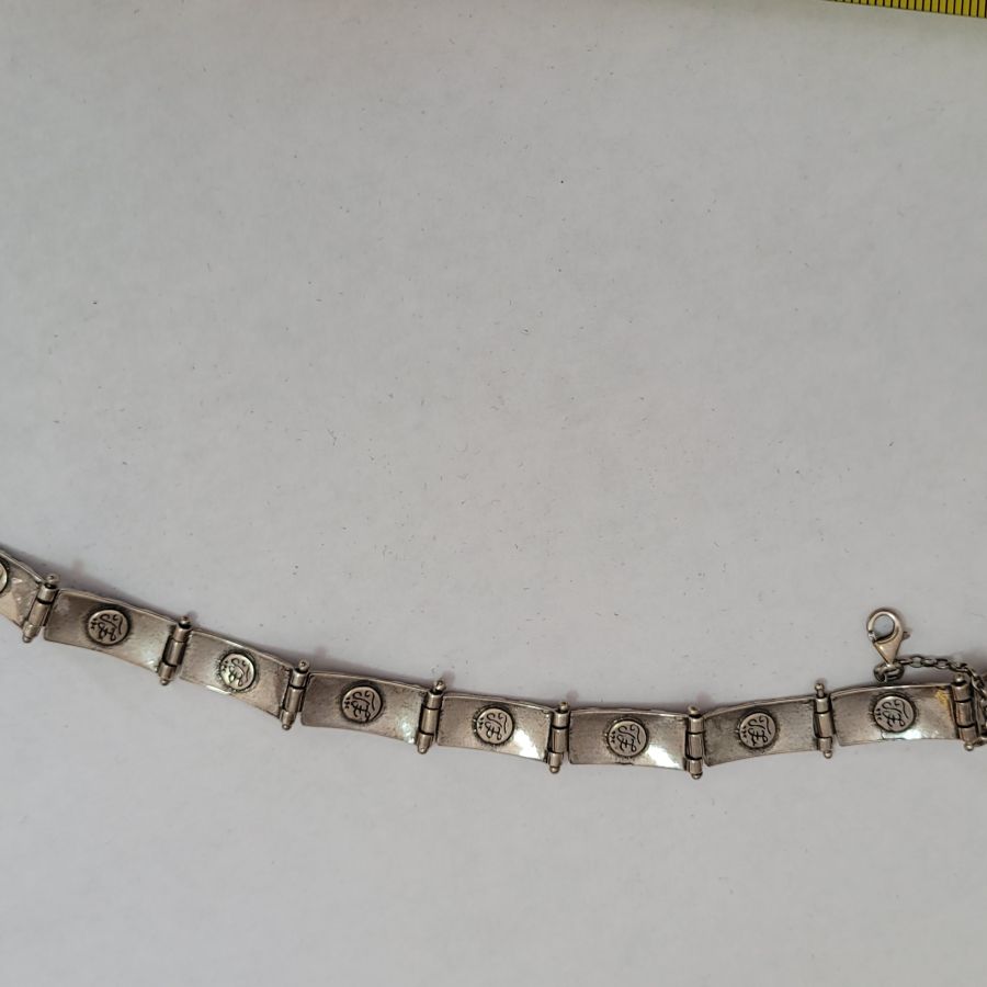 Hammered silver Garnets bracelet - Image 4