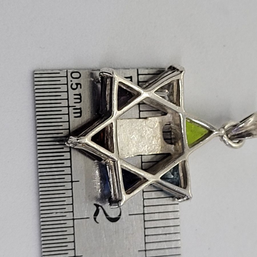 Colored David Star Pendant - Image 4