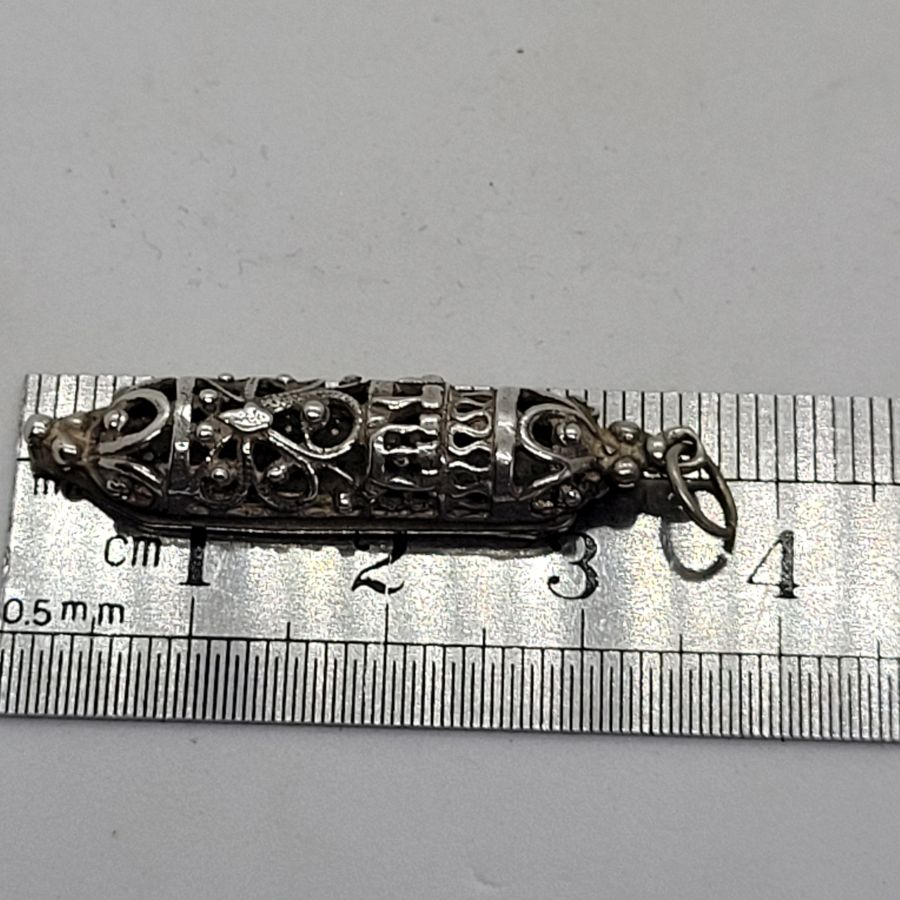 Mezuzah Pendant Yemenite Filigree - Image 3