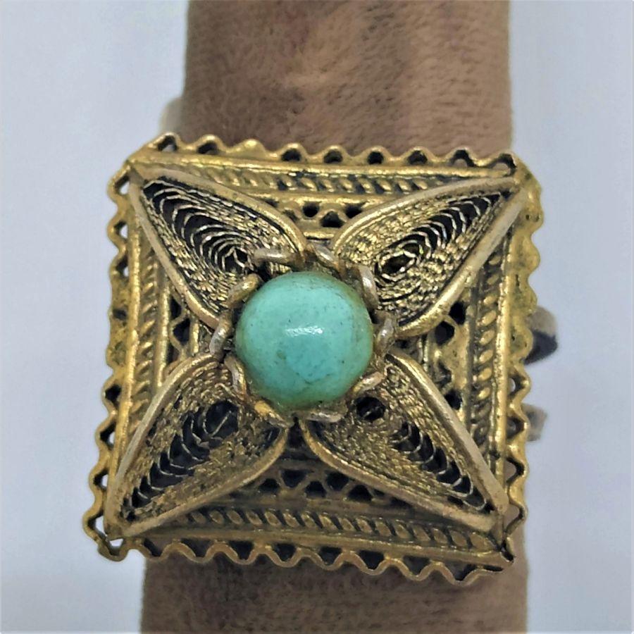 Square Yemenite Filigree Ring - Image 4