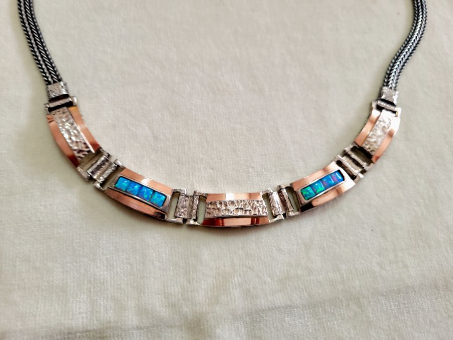 Choker Gold Silver Opals - Image 4