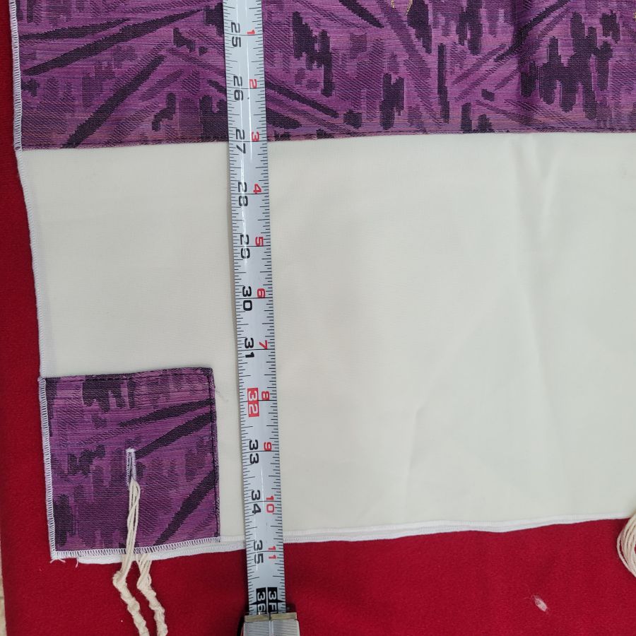 Violet viscose Tallit handmade - Image 3