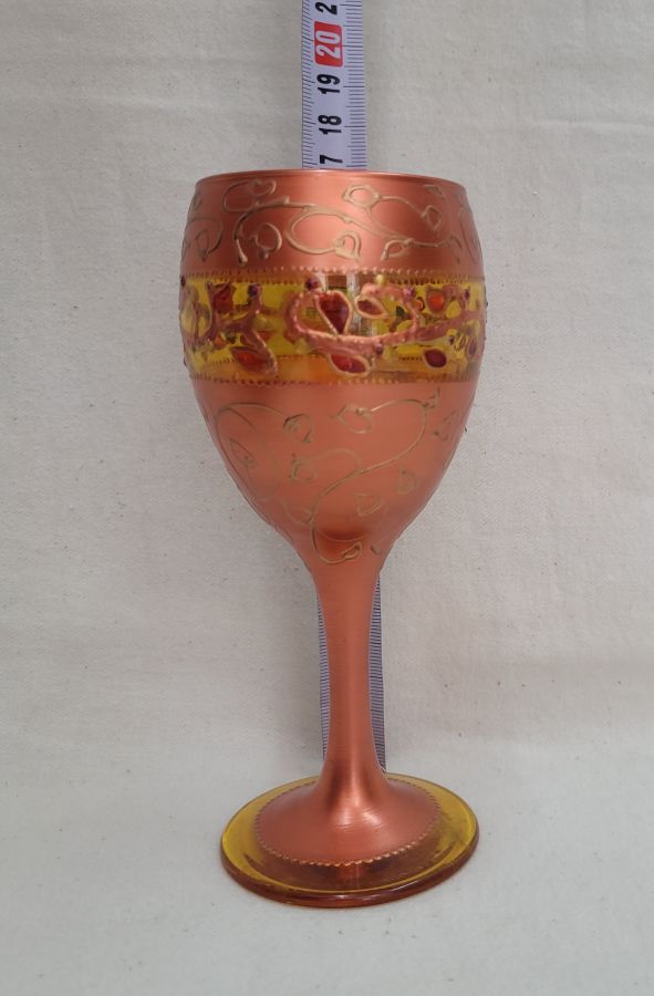 Kiddush Cup Painted Glass - Image 3