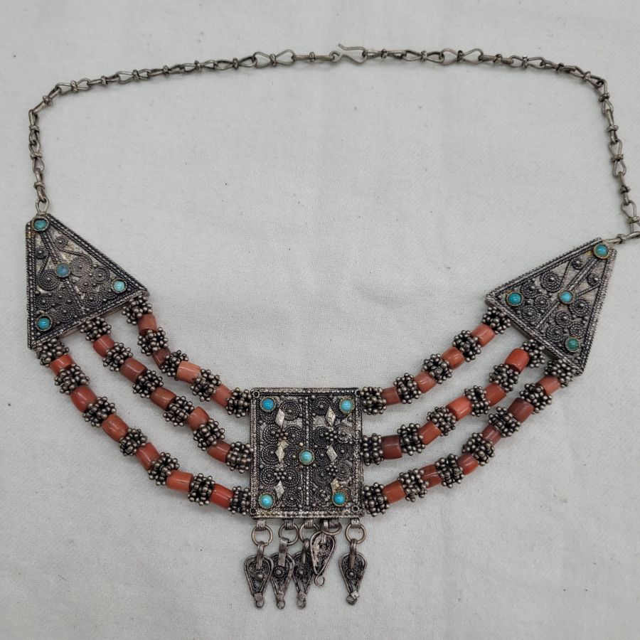Filigree Coral necklace vintage - Image 12