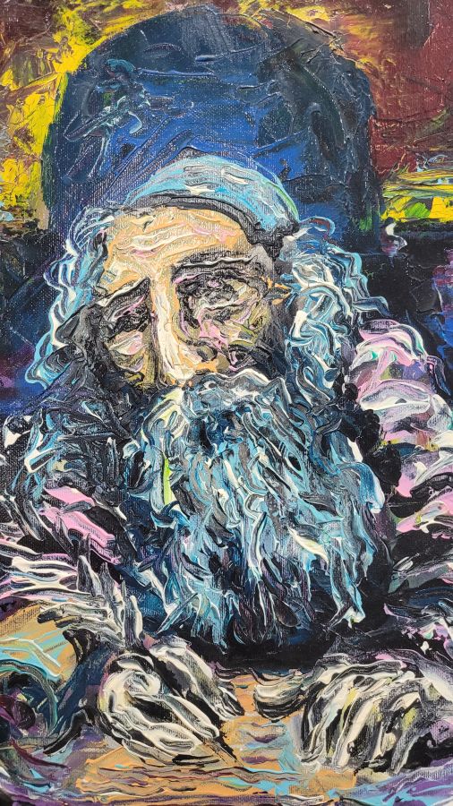 Oil painting sage Rabbi* - Image 3