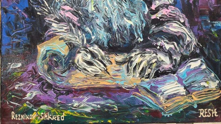 Oil painting sage Rabbi* - Image 4