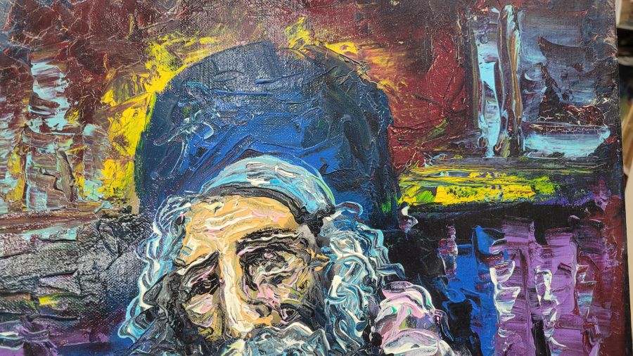 Oil painting sage Rabbi* - Image 5