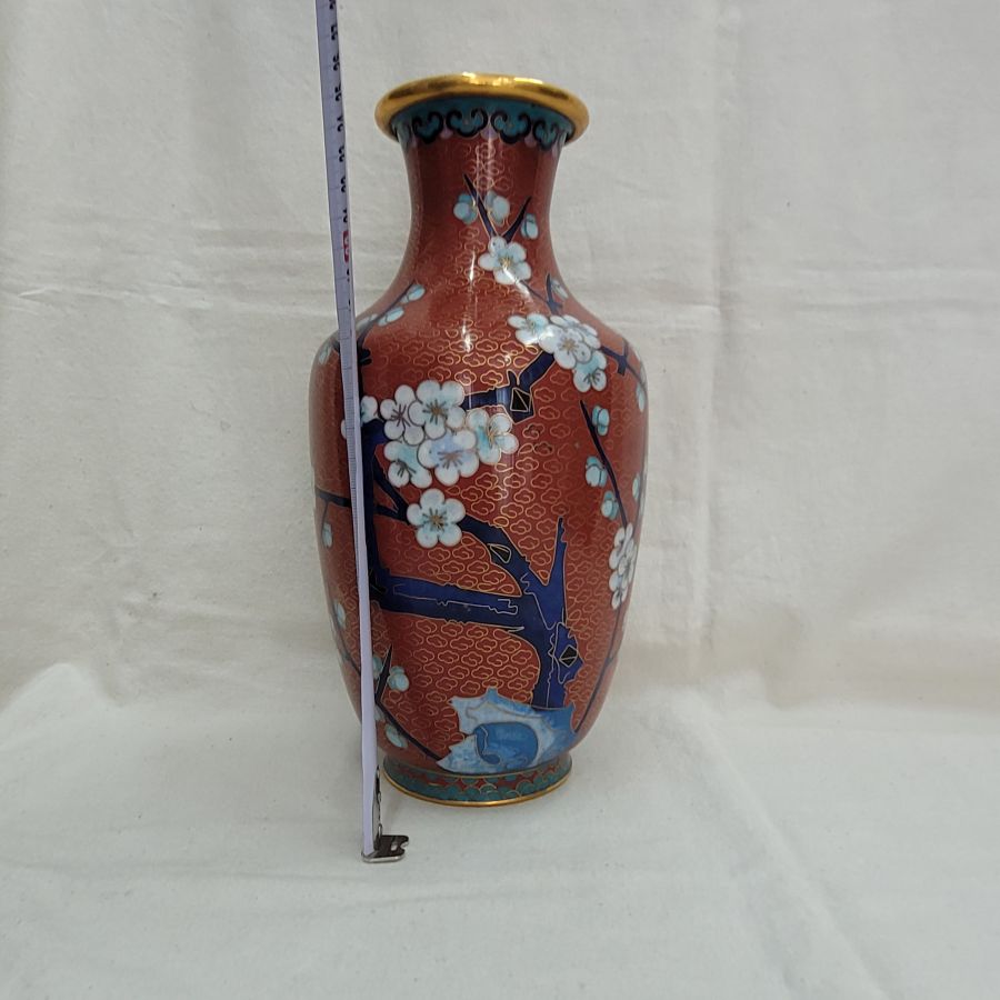 Vintage cloisonné enamel vase - Image 3