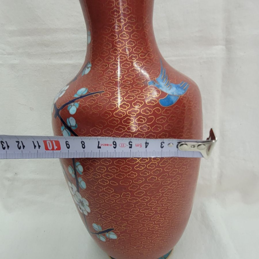 Vintage cloisonné enamel vase - Image 4