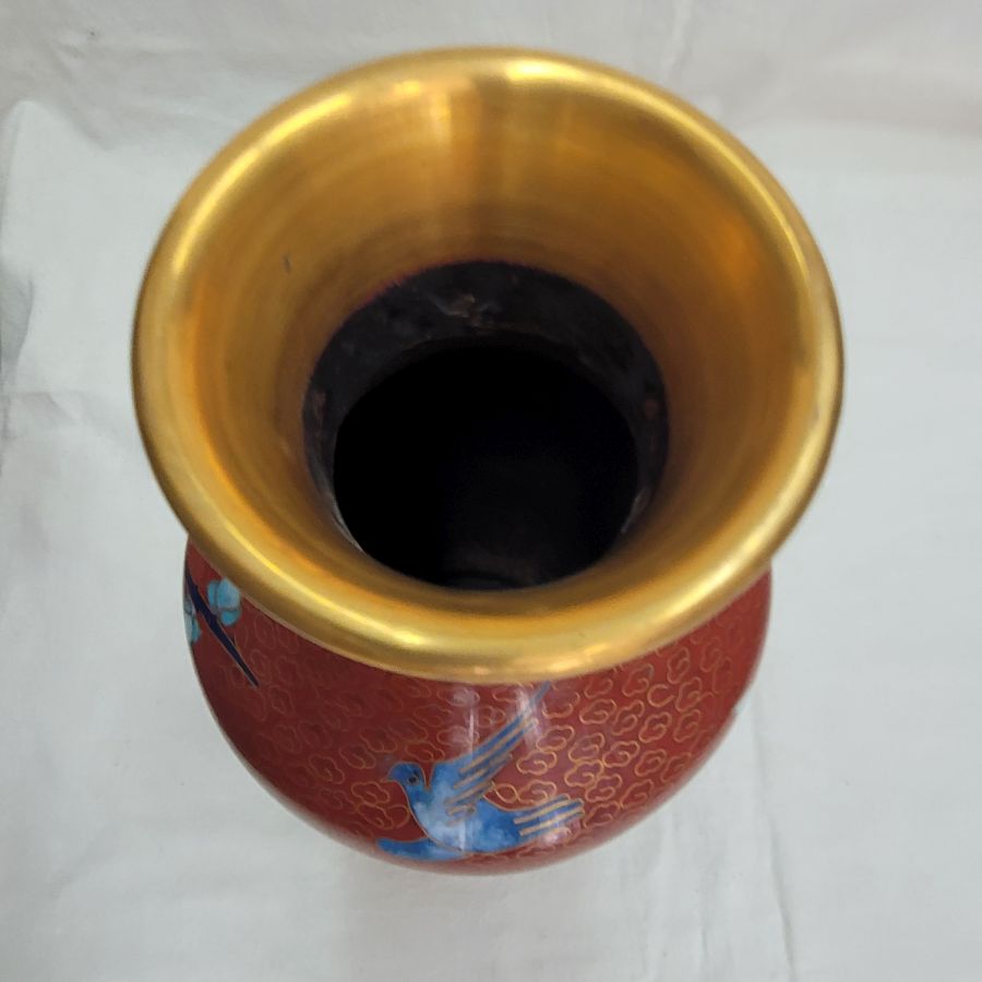 Vintage cloisonné enamel vase - Image 5