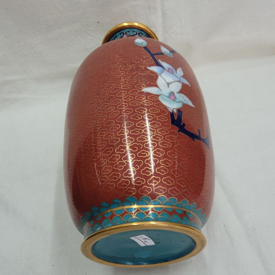 Vintage cloisonné enamel vase - Image 6