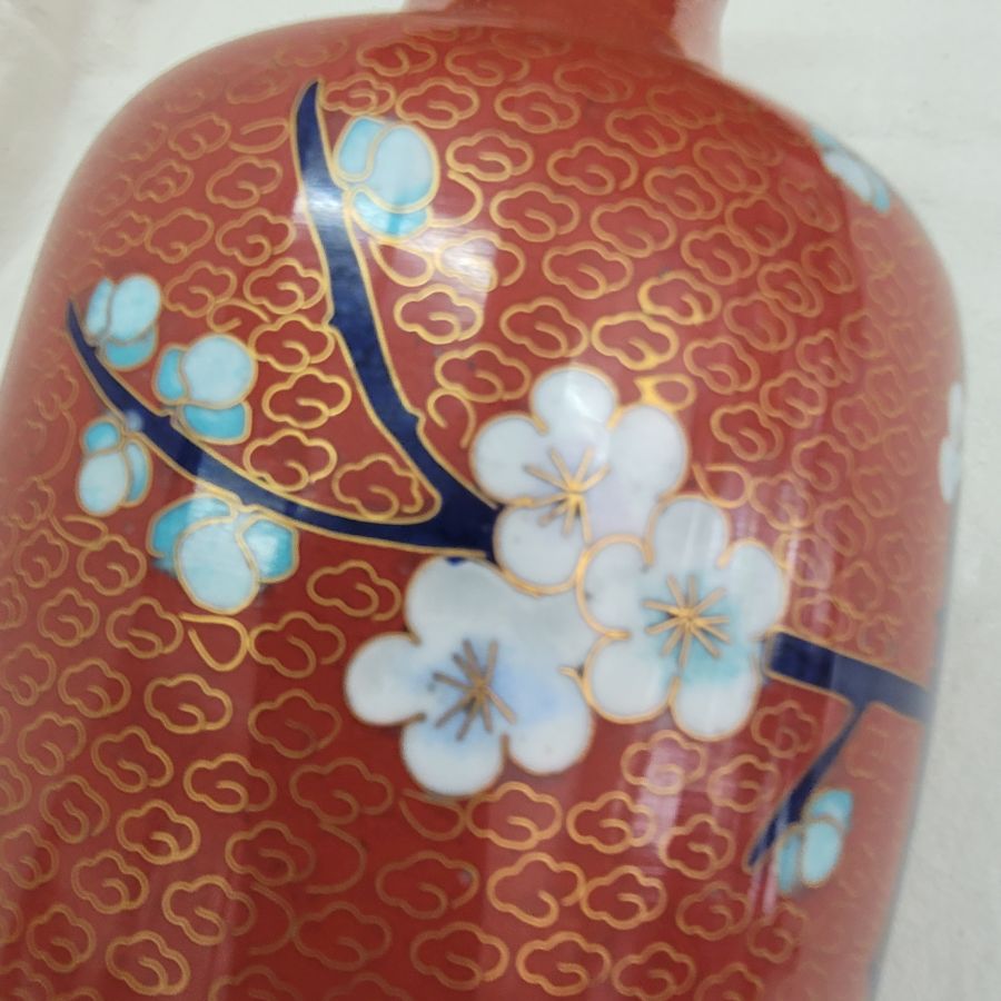 Vintage cloisonné enamel vase - Image 8