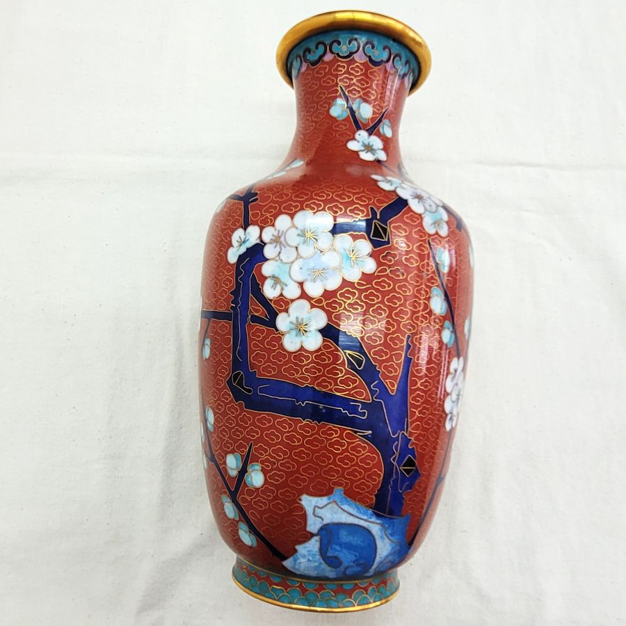Vintage cloisonné enamel vase - Image 9