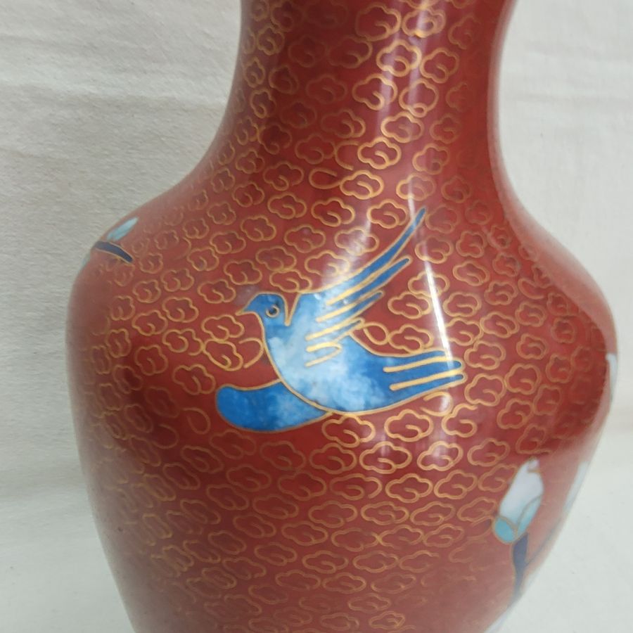 Vintage cloisonné enamel vase - Image 10