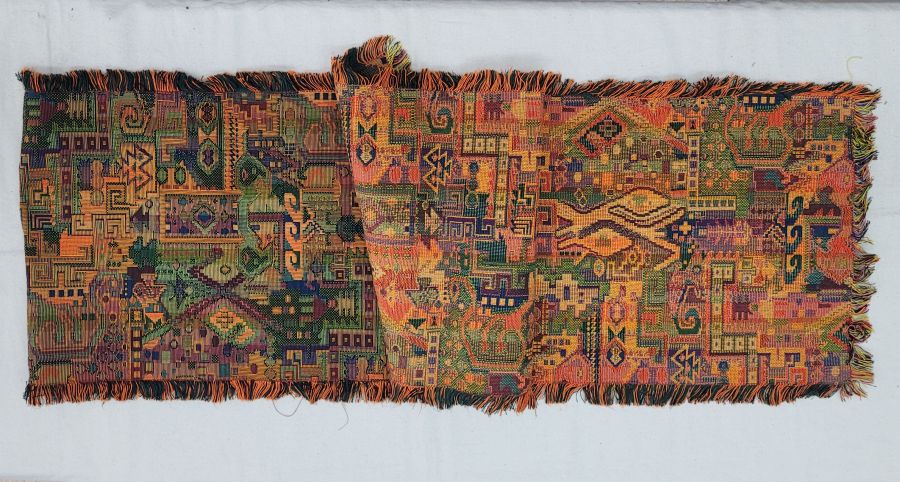 Handmade Druze runner rectangle yellow , where each side is as beautiful because of the different shades of yellow and green colors.