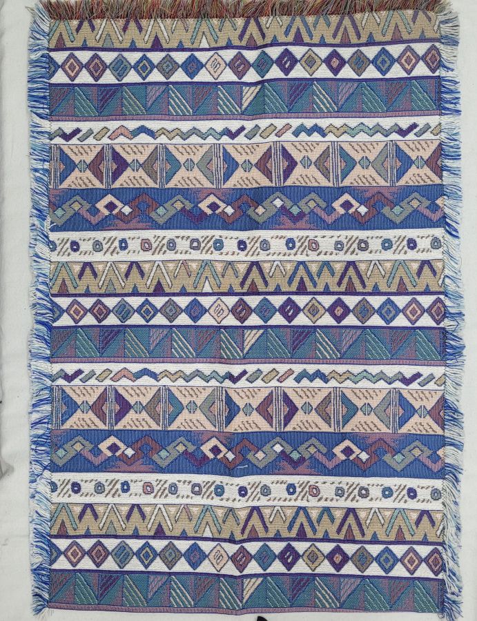 Handmade Druze runner rectangle geometric designs, where each side is as beautiful because of the different shades of yellow colors.