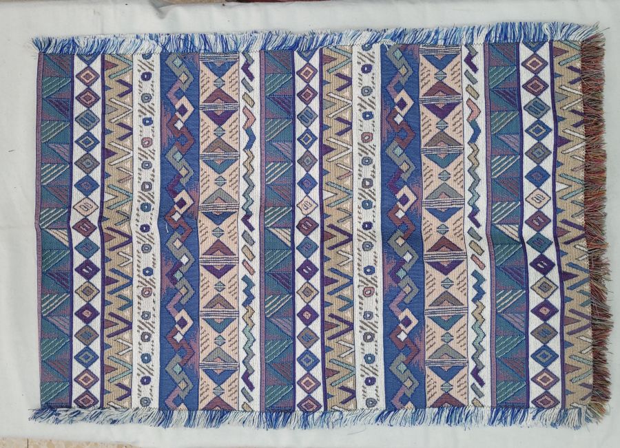 Handmade Druze runner rectangle geometric designs, where each side is as beautiful because of the different shades of yellow colors.