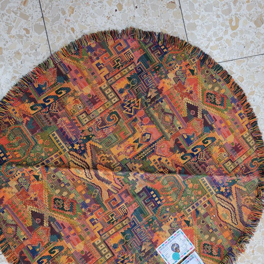 Druze round tablecloth orange - Image 4