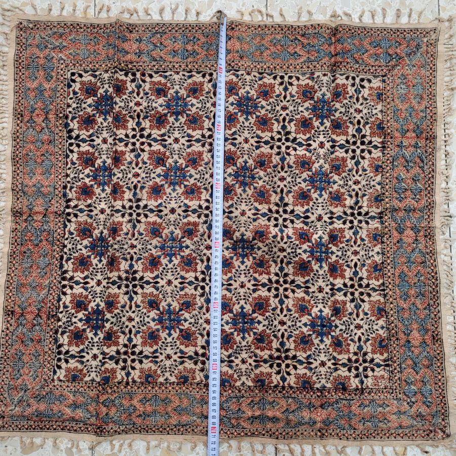 Square Qalamkari cotton tablecloth - Image 3