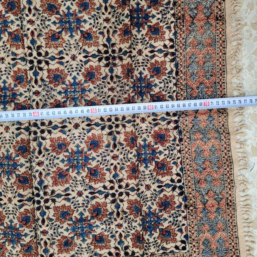 Square Qalamkari cotton tablecloth - Image 4