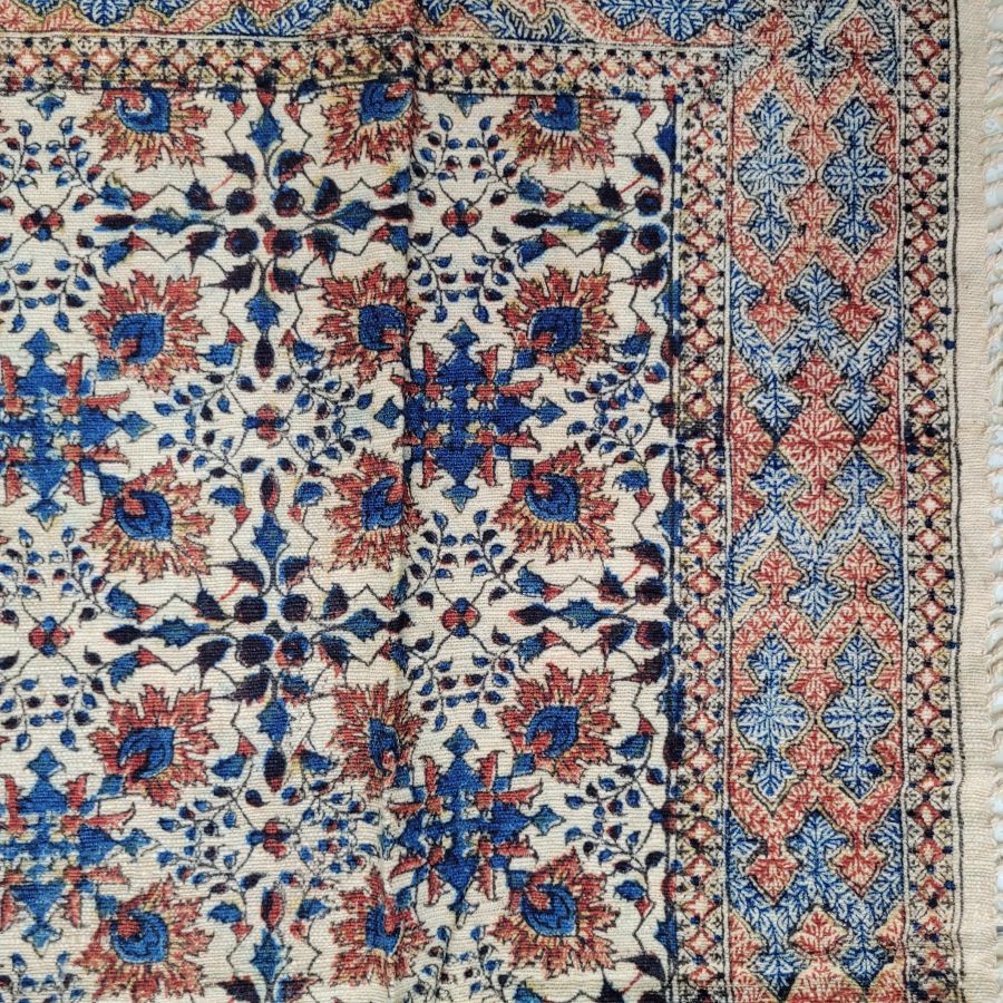 Square Qalamkari cotton tablecloth - Image 5