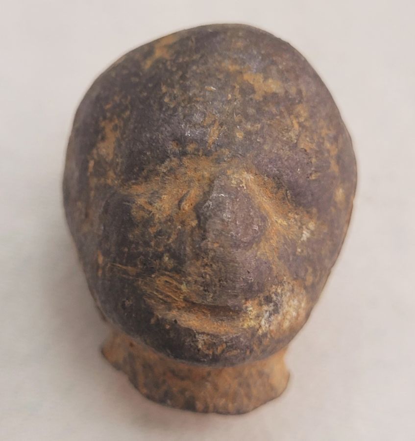 Genuine Iron Roman head statue found in Israel 4th century CE. In ancient times and Roman era in particular, there were idol heads on almost every product.