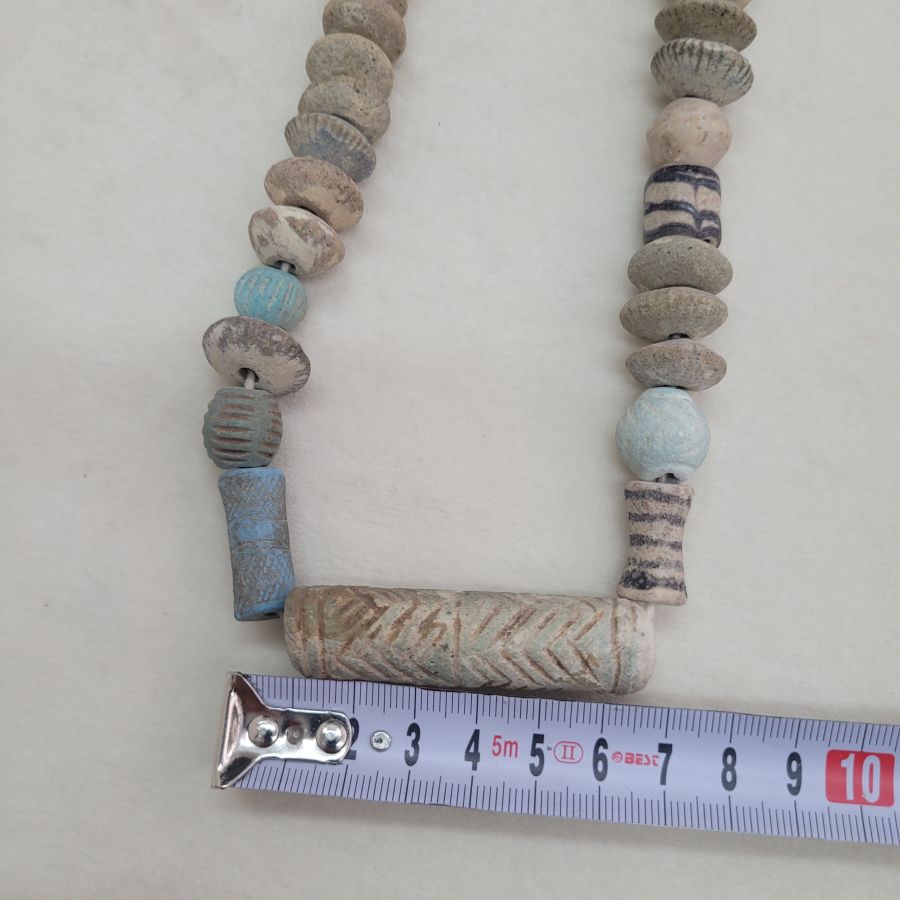 Antique clay beads necklace - Image 6