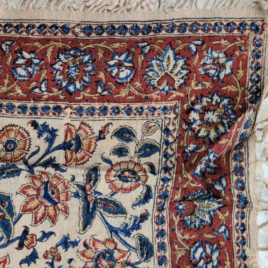 Square Qalamkari flower pattern - Image 3