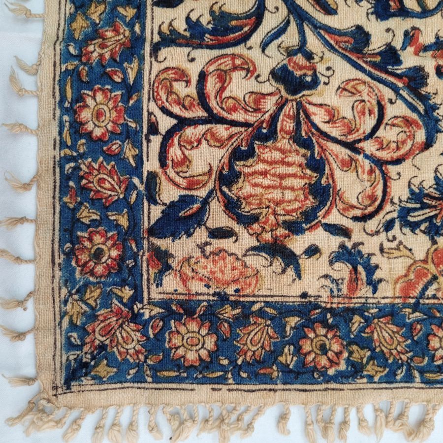 Vintage square Qalamkari flower - Image 7