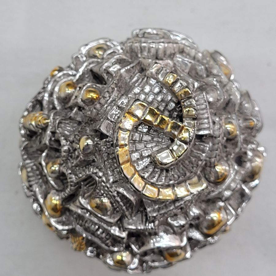 Silver round Jerusalem sculpture - Image 5