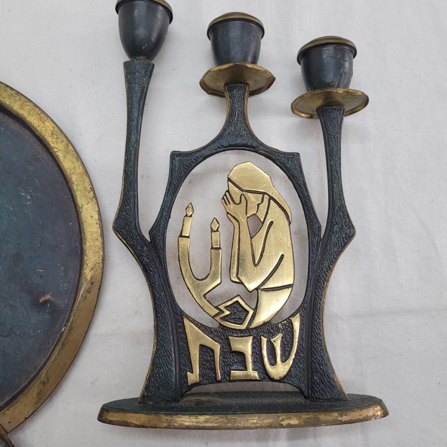 Sabbath candlesticks blue patina - Image 6