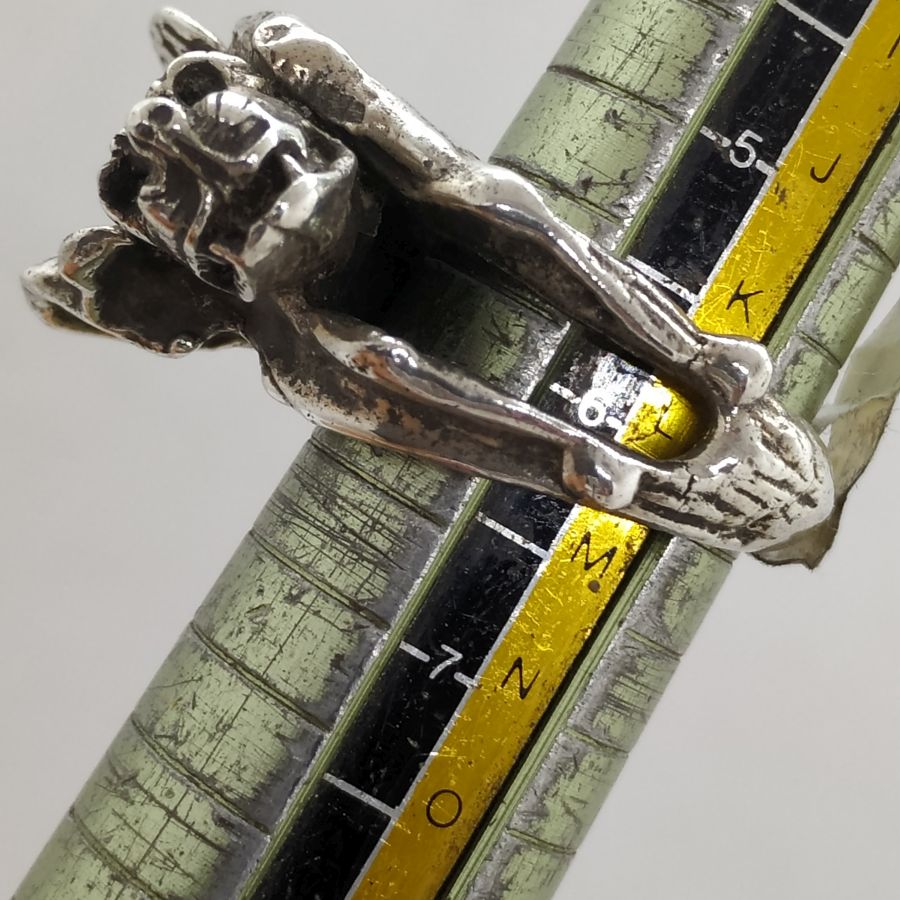 Silver wolf head ring - Image 4
